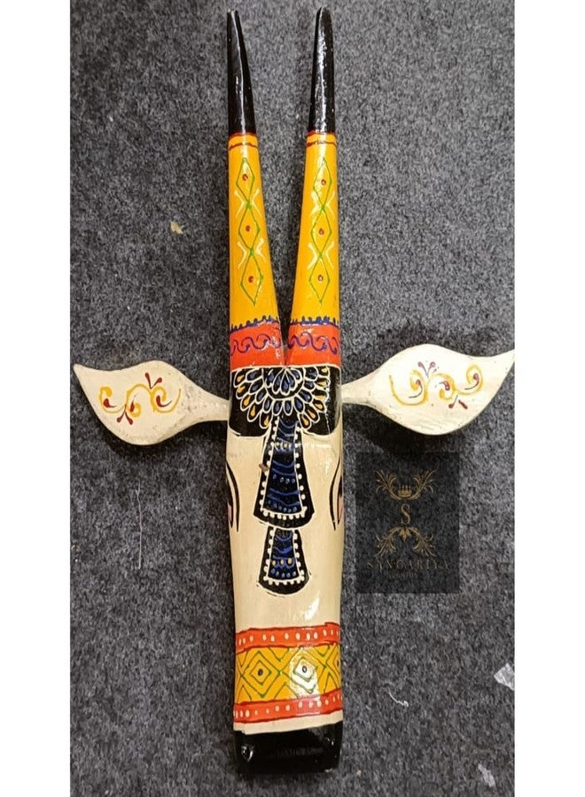 RHEA STORE - Handpainted Wooden Cow Head Wall Hanging | Nandi Wall Decor for Home, Living Room & Entrance | Vintage Ethnic Spiritual Decorative Art Sculpture - 12 Inch (Red) - Image 1