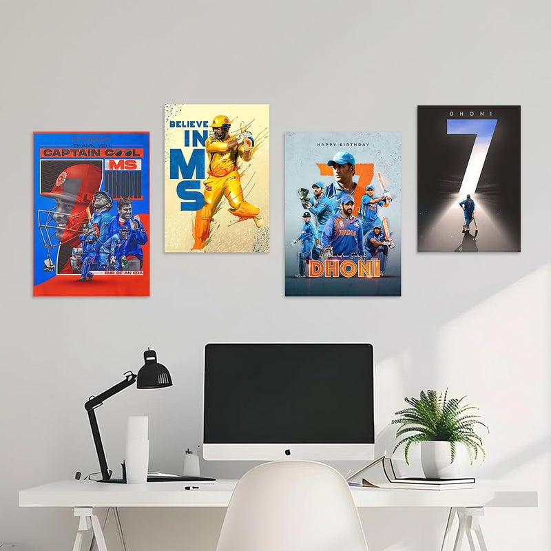 Wallgasm Wallgasm Dhoni Posters Set of 8 8x12 inch A4 Size 300 GSM Thala Posters MS Dhoni Posters CSK Posters Cricket Posters Team India Posters - Image 3