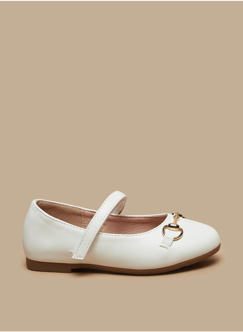Flora Bella By Shoexpress - Girls Metal Accent Round Toe Ballerina Shoes - Image 1