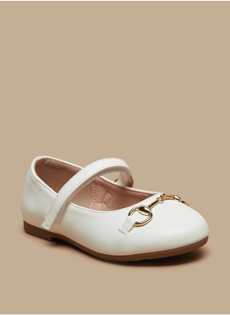 Flora Bella By Shoexpress - Girls Metal Accent Round Toe Ballerina Shoes - Image 1