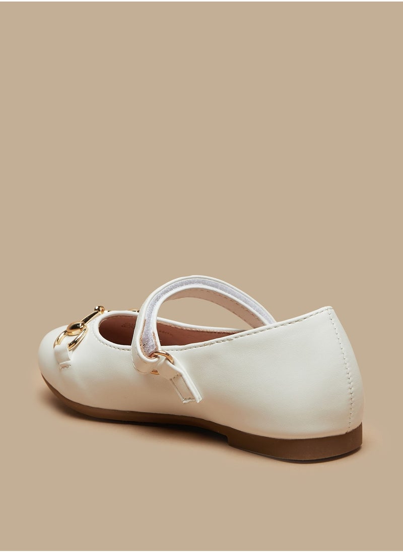 Flora Bella By Shoexpress - Girls Metal Accent Round Toe Ballerina Shoes - Image 1