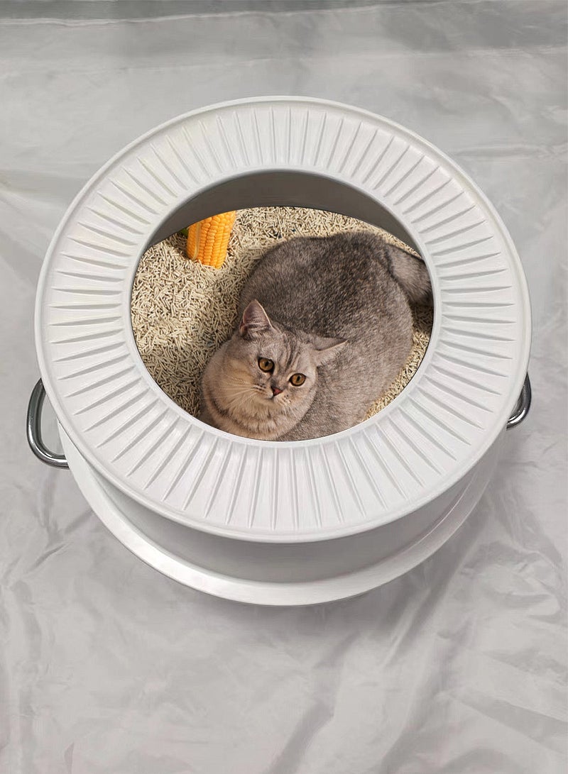 كيدل غير القابل للصدأ مربع القمامة القط المعادن علبة القمامة القط ، وارتفاع الجانب الجدار ، القط المرحاض الحيوانات الأليفة مربع القمامة ، ومجرفة - Image 5