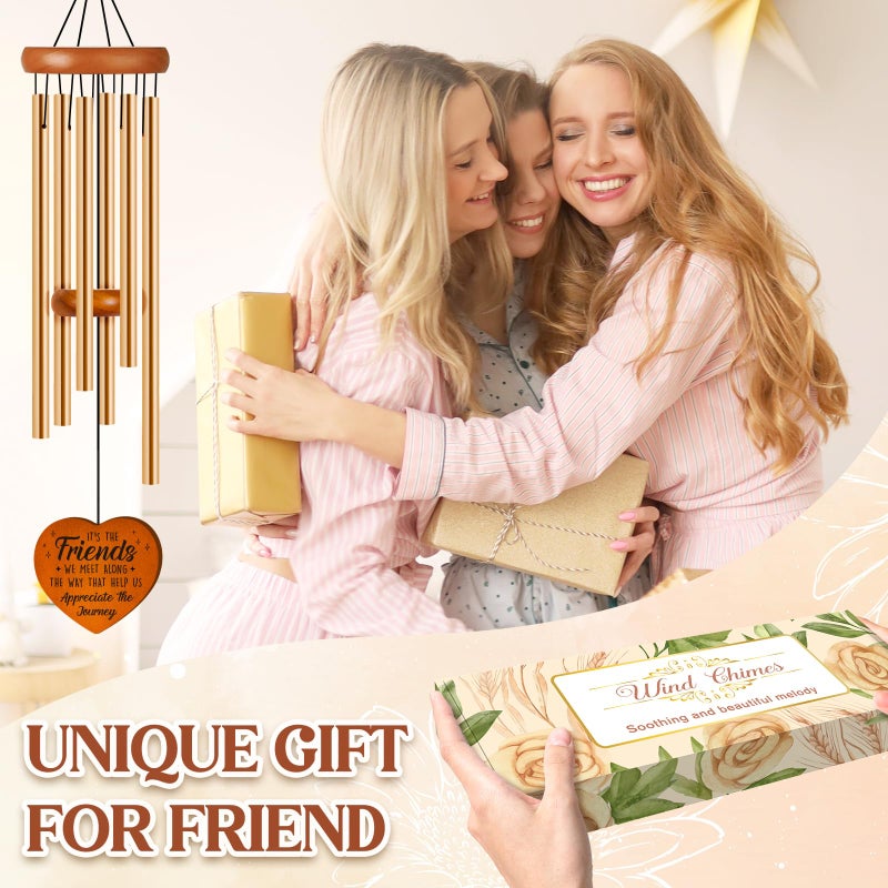 Damaigiift Best Friend Birthday Gifts for Women, Unique Friendship Gifts for Women, Ideas Wind Chimes for BFF, Soul Sister, Unique Outdoor Garden Decor for Female 25.6" Wind Chime - Image 2