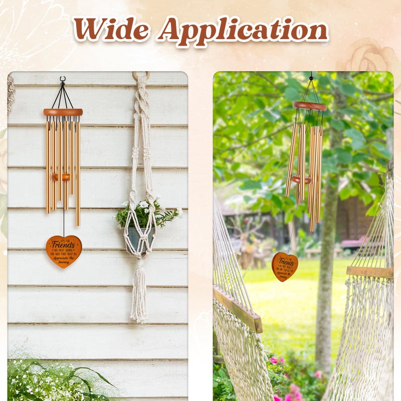 Damaigiift Best Friend Birthday Gifts for Women, Unique Friendship Gifts for Women, Ideas Wind Chimes for BFF, Soul Sister, Unique Outdoor Garden Decor for Female 25.6" Wind Chime - Image 4