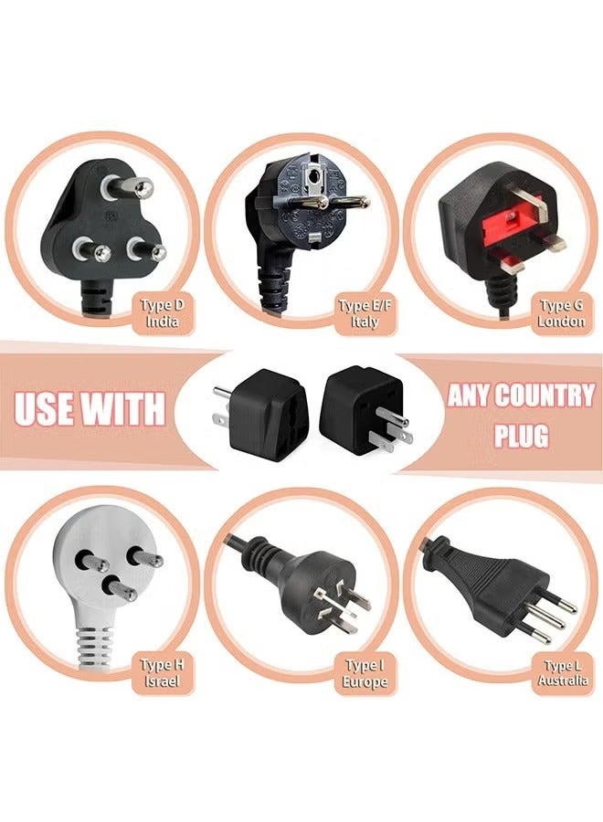 HOMESTAR 3 PCS World to US Plug Travel Adapter, Multifunctional Universal AU/UK/EU/Europe/Italy Power Outlet Conversion for USA/Canada/Japan/Brazil/Philippines/Thailand-CE Certified&RoHS Compliant-Black - Image 5