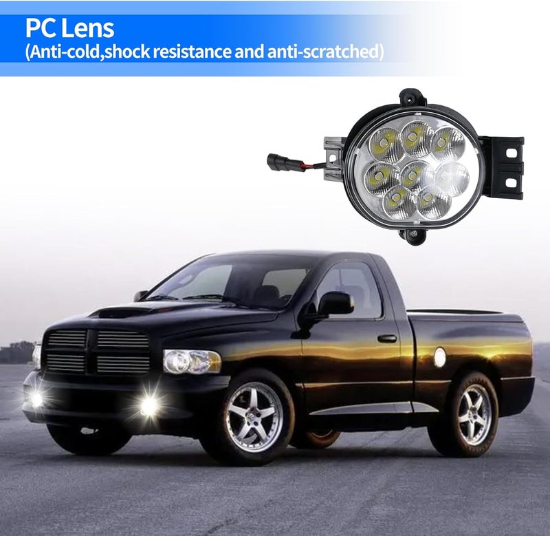 snobli 2pcs LED Fog Lights Lamps Replacement for Dodge Ram 1500, 2500, 3500 and Durango - Image 2