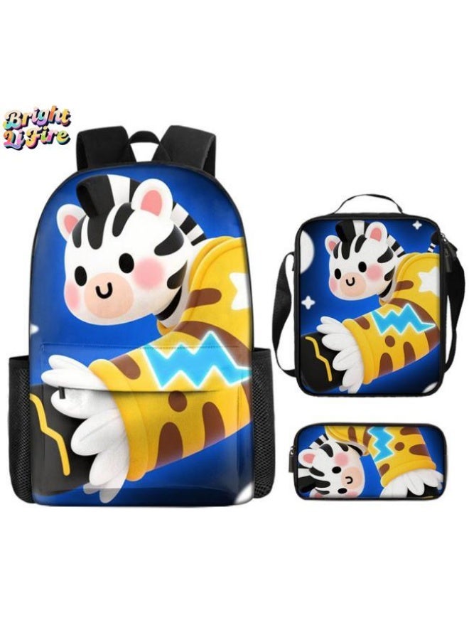 Bright Li Fire Students and children are very moved! Cute cartoon bag three-piece set, essential for travel (available for students, children, friends on outings, mountain climbing, school, etc.) - 63 - Image 1