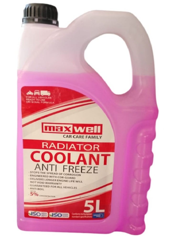 MAXWELL Maxwell Car Coolant Antifreeze - 5 Liters, RED  5% Concentration 