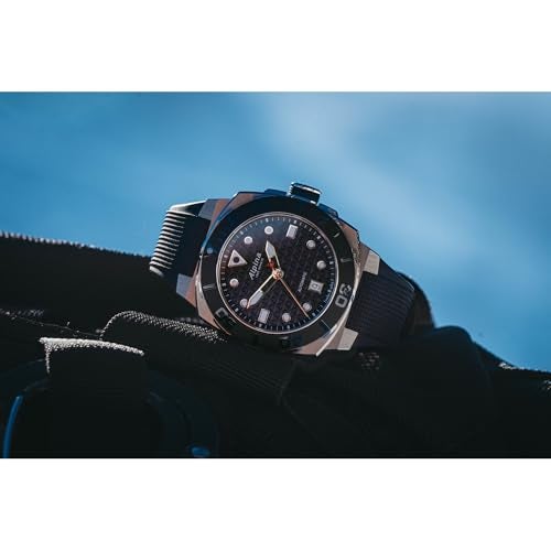 Alpina Mens Automatic Seastrong Watch Blue Rubber Strap Blue Dial and Date Style AL525N3VE6 - Image 3