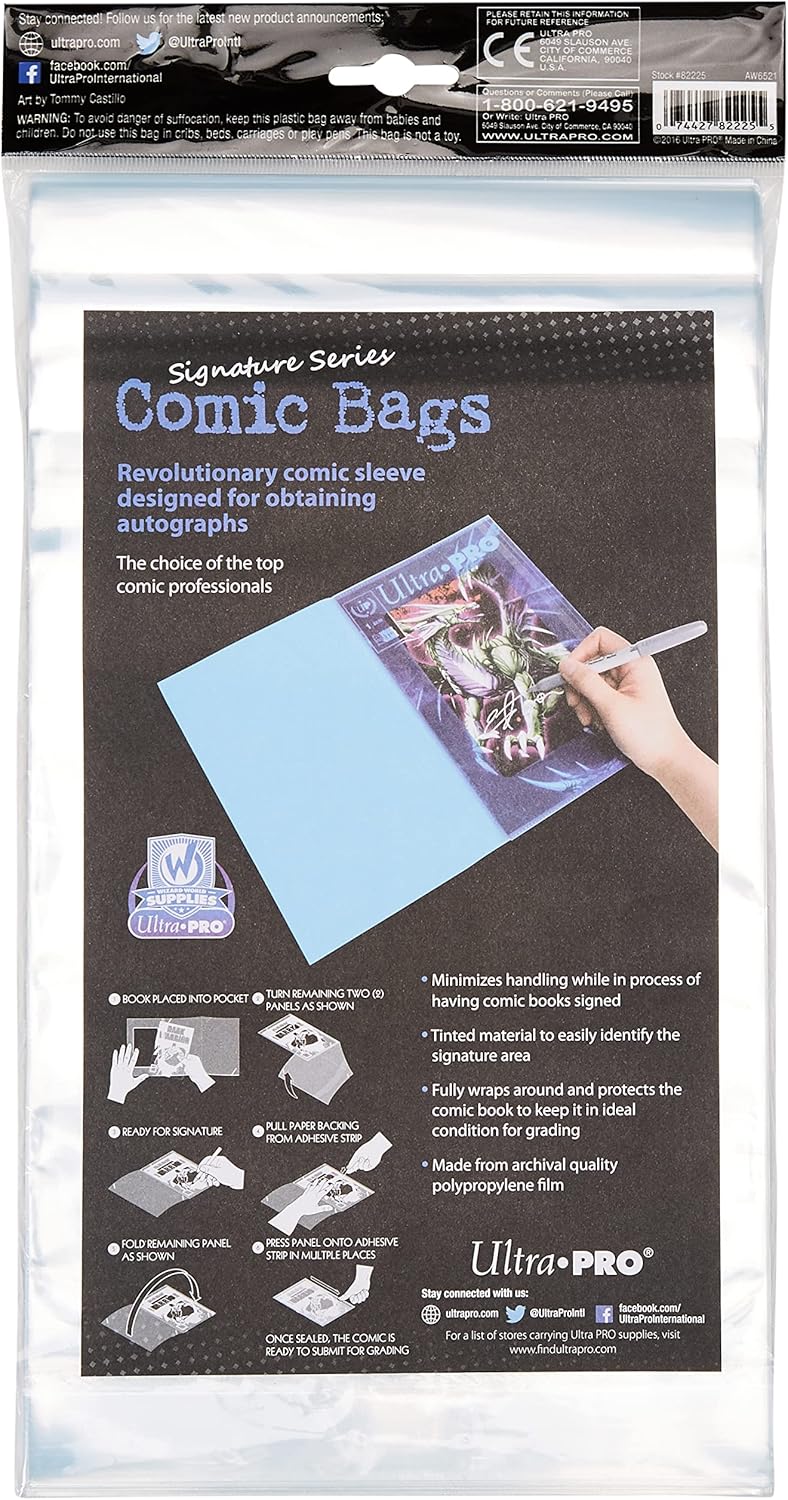 Ultra Pro Resealable Current Comic Bags - 100 Pack, Acid-Free Polypropylene Sleeves - Image 2