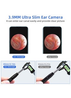 Jiusion 3.9mm Ultra-Thin Portable USB Digital Otoscope Camera with Carrying Case, HD 720P 6 LED Visual Ear Scope with 3 Hats 2 Silicone Caps 8 Earwax Spoons for Android Windows Mac NOT for iPhone iPad  - Image 2