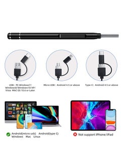 Jiusion 3.9mm Ultra-Thin Portable USB Digital Otoscope Camera with Carrying Case, HD 720P 6 LED Visual Ear Scope with 3 Hats 2 Silicone Caps 8 Earwax Spoons for Android Windows Mac NOT for iPhone iPad  - Image 3