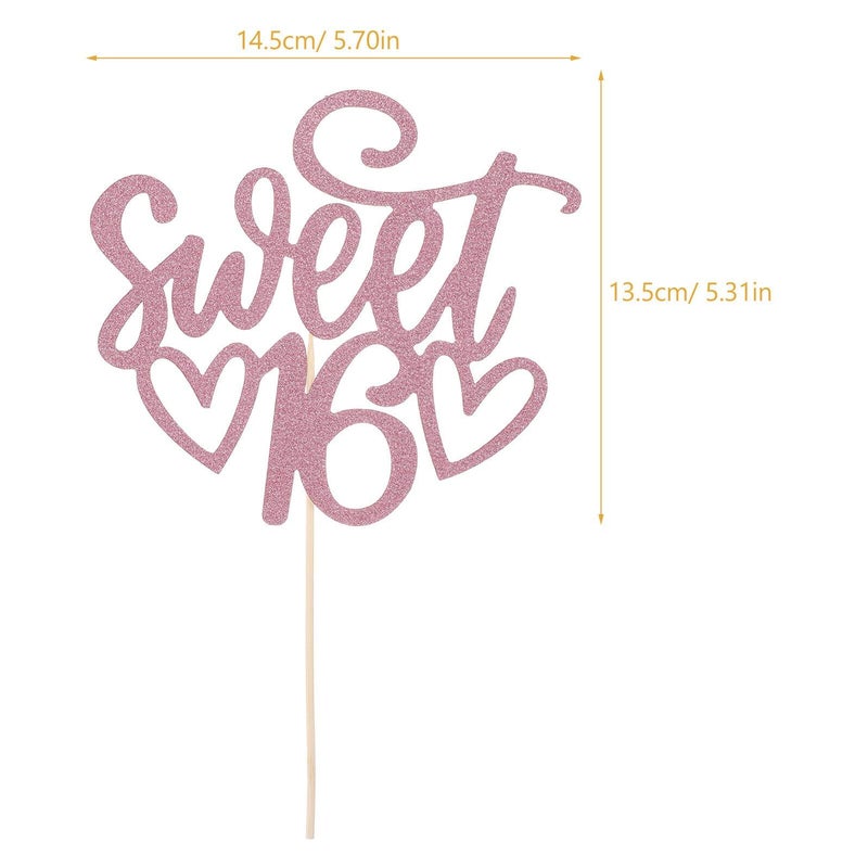 Rose Gold Cupcake Toothpick Toppers 16th Birthday Party Decorations 10pcs - Image 3