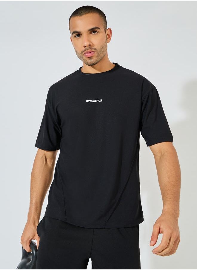 Styli - Oversized Slogan Training T-Shirt with Pintuck Detail - Image 1