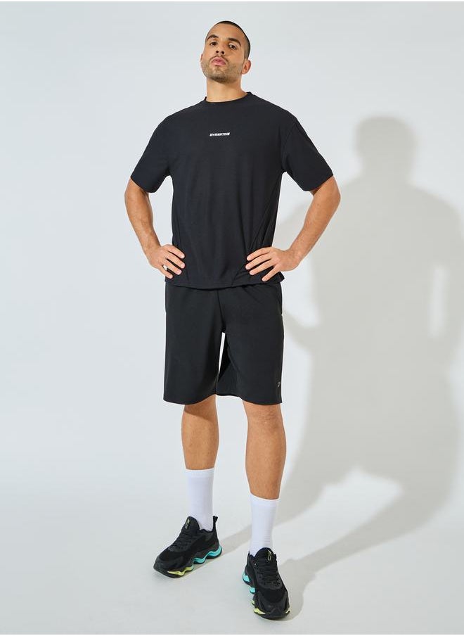 Styli - Oversized Slogan Training T-Shirt with Pintuck Detail - Image 1