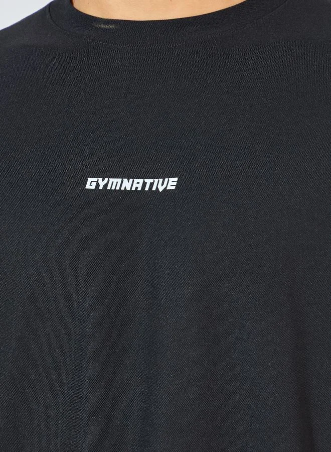 Styli Styli Oversized Slogan Training T-Shirt with Pintuck Detail