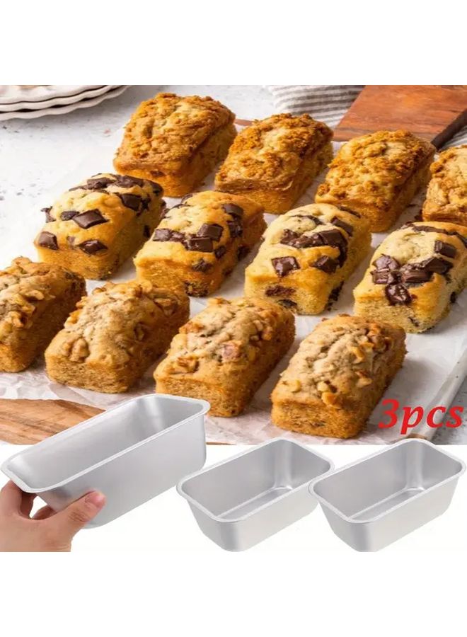 3pcs Nonstick Aluminum Baking Pans Set for Bread Cheesecake Meat Rolls - Image 1