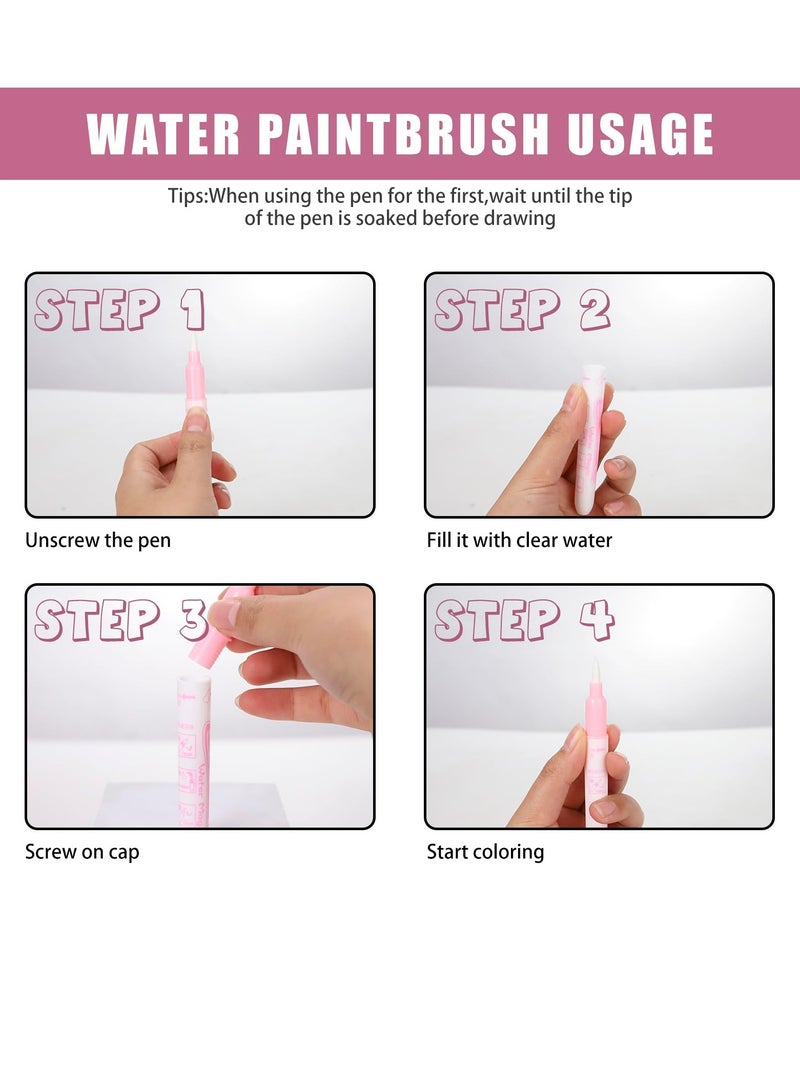 SYOSI كتاب تلوين مائي مجموعة 4، كتاب مائي سحري للرسم المتكرر عن المركبات والقرصان وفضاء أوديسي وجولة حول العالم 4 مواضيع مختلفة كتب تلوين مائي سحرية للحرف للأطفال للبنات والأولاد - Image 5