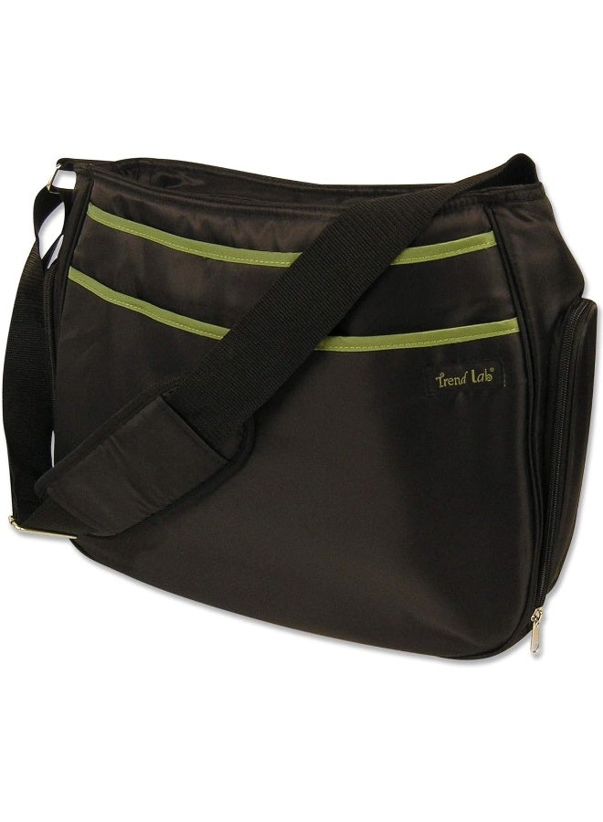 Trend Lab Black with Avocado Ultimate Hobo Style Tote Diaper Bag with Shoulder Strap - Image 1