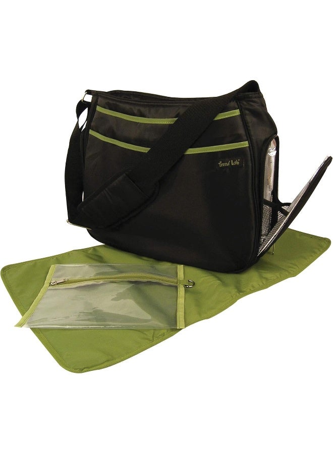 Trend Lab Black with Avocado Ultimate Hobo Style Tote Diaper Bag with Shoulder Strap - Image 5