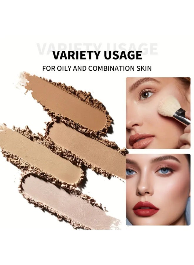 SHCOETY Moisturizing Matte Pressed Powder Compact for All Skin Tones, 5 Shades, Medium Coverage, Long-Lasting Oil Control, Even Skin Tone, for All Skin Types, #1 - Image 4