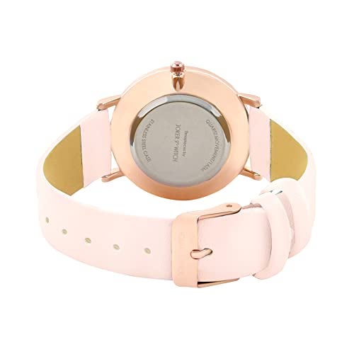 Joker & Witch Dreamy 36mm Pink Dial 18mm Pink Faux Leather Strap Watch for Women - Image 4