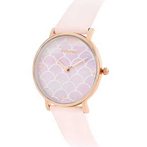 Joker & Witch Dreamy 36mm Pink Dial 18mm Pink Faux Leather Strap Watch for Women - Image 2