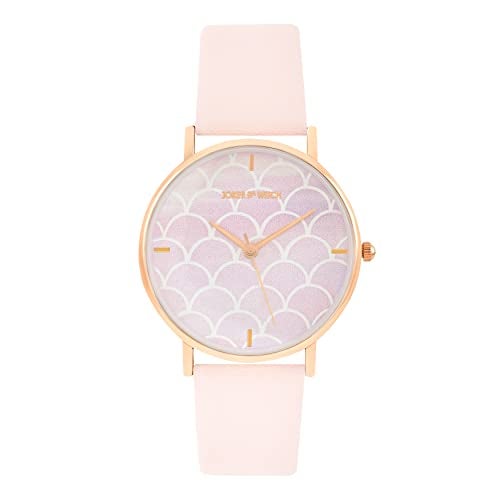 Joker & Witch Dreamy 36mm Pink Dial 18mm Pink Faux Leather Strap Watch for Women - Image 1