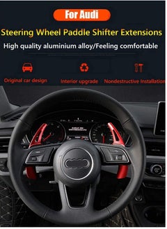Generic Aluminum Steering Wheel Paddle Shifter Extensions Covers 2PCS for Audi A3、A4、A5、A7、A8、S3、S5(2017-2018) Q5、A8(2018-2019) Q7、TTS(2016-2019) TT(2015-2018) Interior Extensions Accessories DSG Red  - Image 5