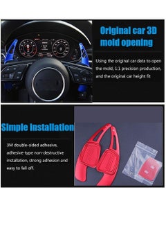 Generic Aluminum Steering Wheel Paddle Shifter Extensions Covers 2PCS for Audi A3、A4、A5、A7、A8、S3、S5(2017-2018) Q5、A8(2018-2019) Q7、TTS(2016-2019) TT(2015-2018) Interior Extensions Accessories DSG Red  - Image 4
