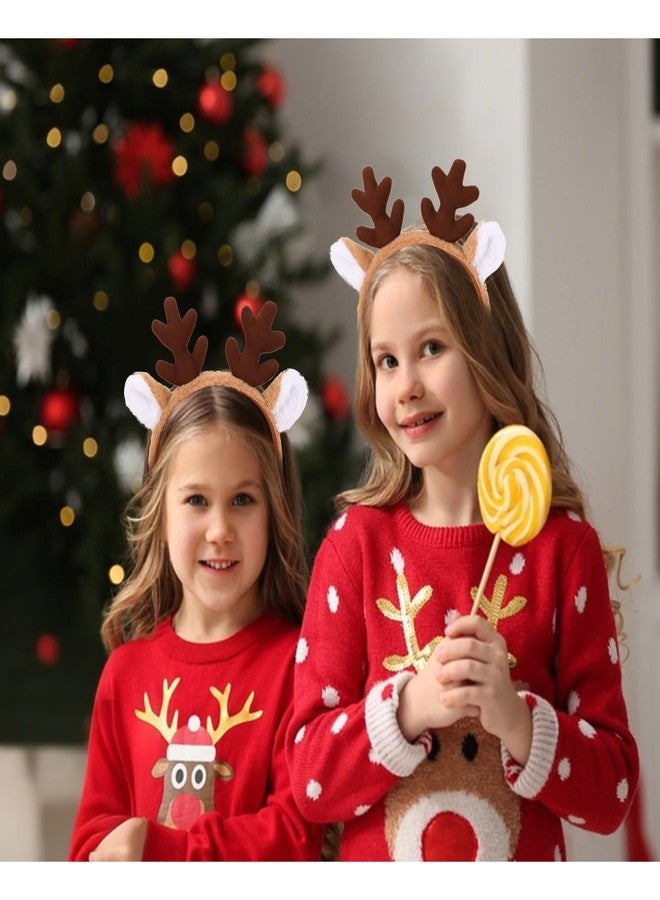 ACO-UINT Deer Antlers Headband, Reindeer Antlers Headband for Halloween Christmas Cute Deer Ears Cosplay Costume Party Fluffy Animal Hairband Makeup Face Washing - Image 5