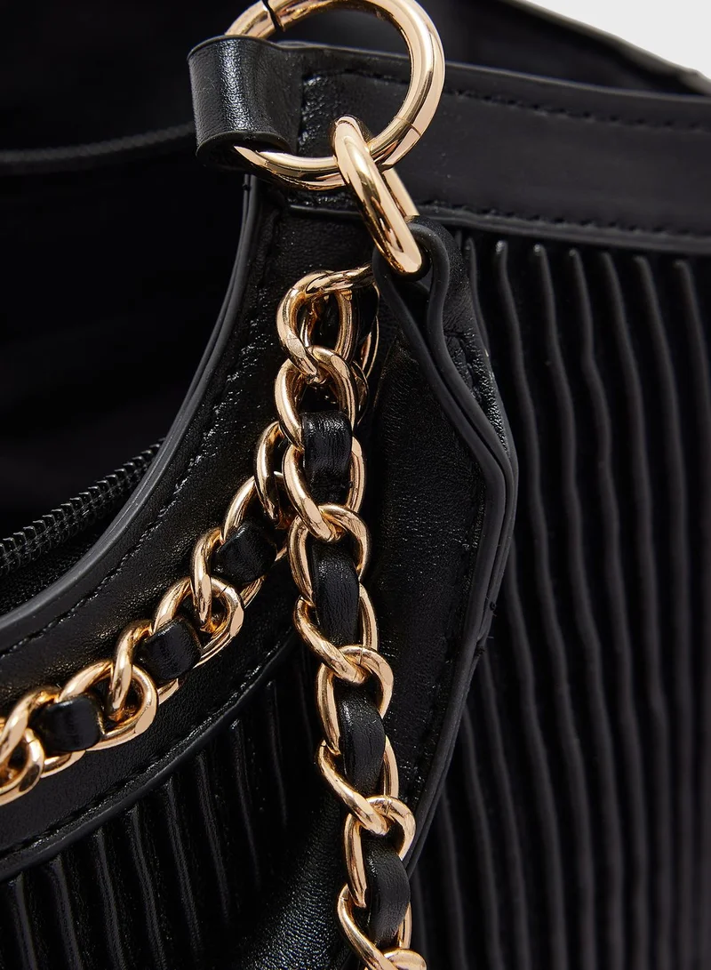 shoexpress Quilted Chain With Top Handle Satchel