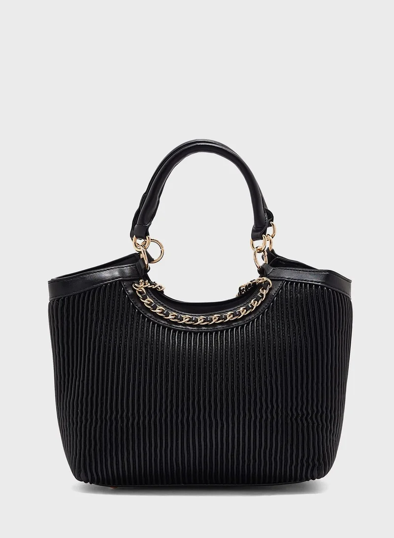 shoexpress Quilted Chain With Top Handle Satchel
