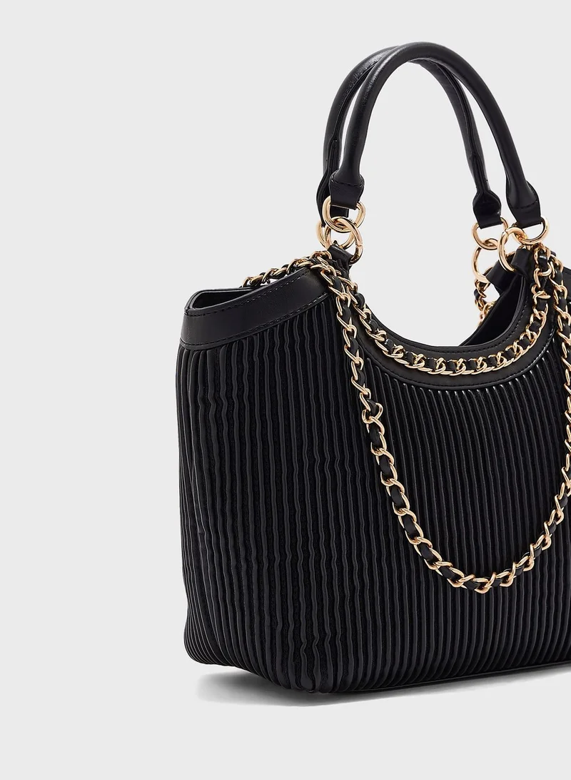 shoexpress Quilted Chain With Top Handle Satchel