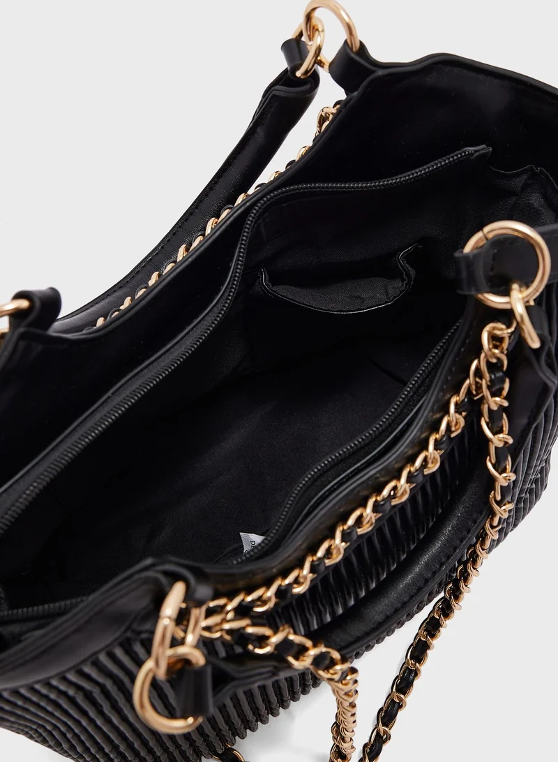 shoexpress Quilted Chain With Top Handle Satchel
