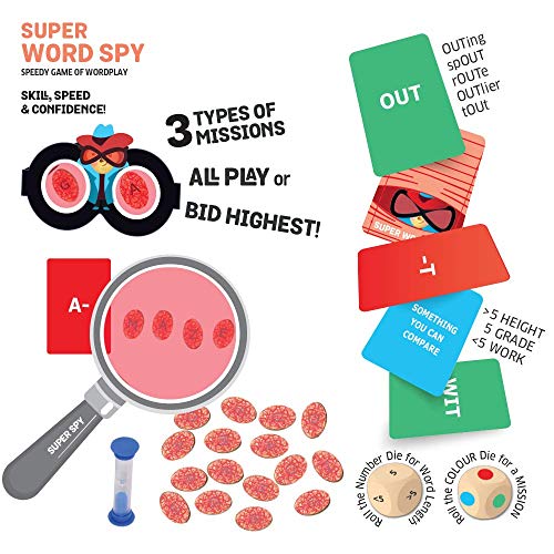 Chalk and Chuckles Super Word Spy - Fun Family Word Game, Kids and Adults Age 8 and Up (8-99 Yrs), Educational Board Games for Girls, Boys 10 Years, Birthday Gifts for Kids - Image 2