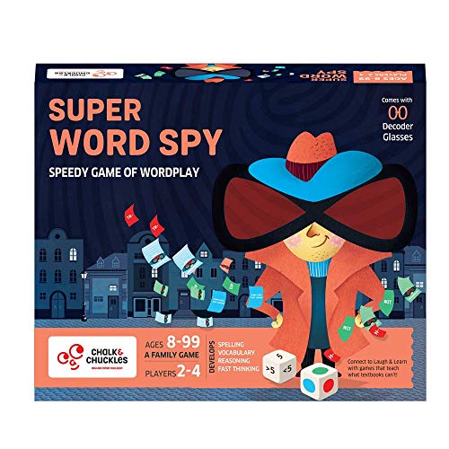 Chalk and Chuckles Super Word Spy - Fun Family Word Game, Kids and Adults Age 8 and Up (8-99 Yrs), Educational Board Games for Girls, Boys 10 Years, Birthday Gifts for Kids - Image 1