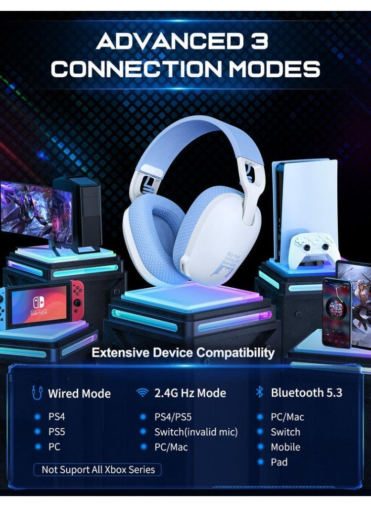 أونيكوما سماعة ONIKUMA B2 ثلاثية الاتصال (سلكي + بلوتوث + 2.4G) بدرايفر 40 مم – لون أبيض - Image 5