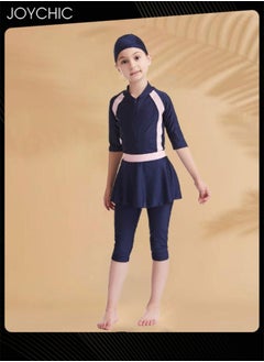 Joychic Muslim Swimsuit for Kids Girls Long Sleeve Full Coverage Burkini Swimwear Quick Dry Modest Islamic Summer Sun Protection Rash Guard  - Image 1