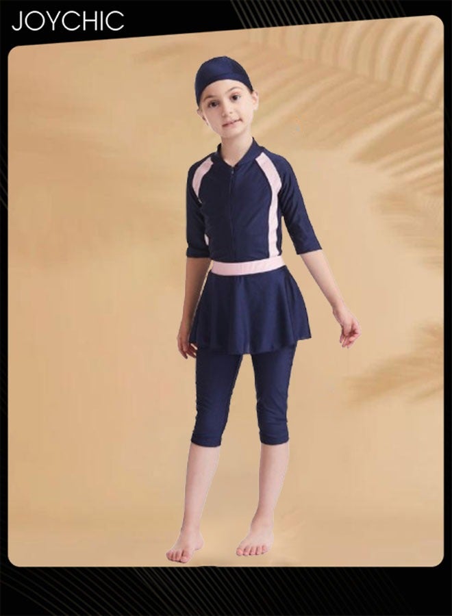 Joychic Muslim Swimsuit for Kids Girls Long Sleeve Full Coverage Burkini Swimwear Quick Dry Modest Islamic Summer Sun Protection Rash Guard - Image 1