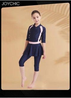 Joychic Muslim Swimsuit for Kids Girls Long Sleeve Full Coverage Burkini Swimwear Quick Dry Modest Islamic Summer Sun Protection Rash Guard  - Image 2