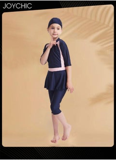 Joychic Muslim Swimsuit for Kids Girls Long Sleeve Full Coverage Burkini Swimwear Quick Dry Modest Islamic Summer Sun Protection Rash Guard  - Image 3