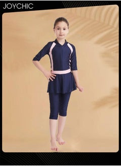 Joychic Muslim Swimsuit for Kids Girls Long Sleeve Full Coverage Burkini Swimwear Quick Dry Modest Islamic Summer Sun Protection Rash Guard  - Image 4