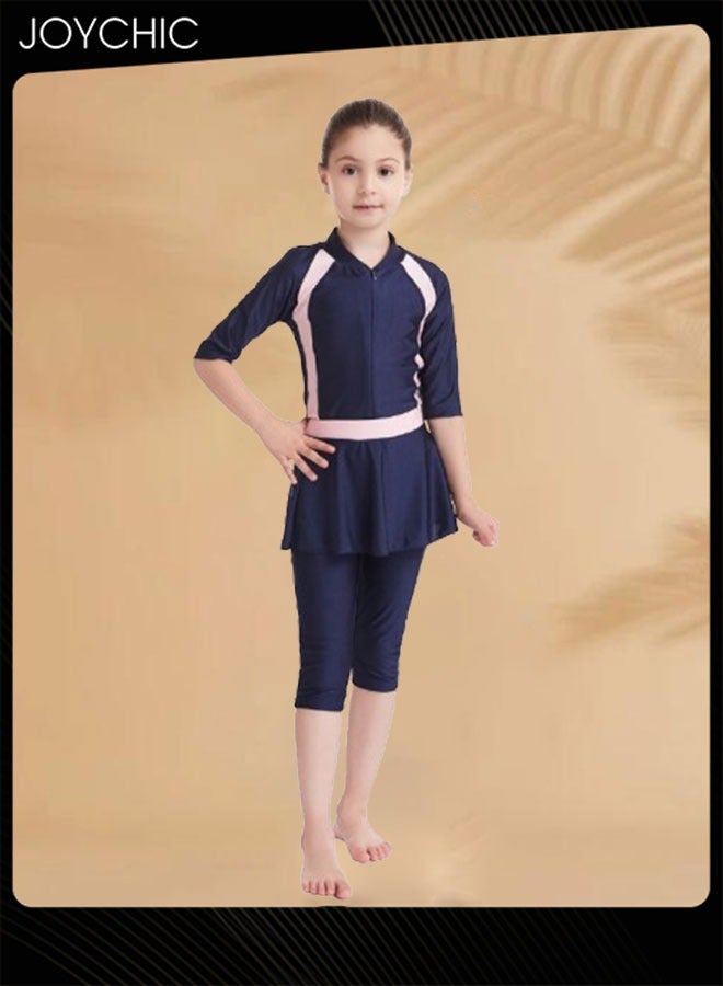 Joychic Muslim Swimsuit for Kids Girls Long Sleeve Full Coverage Burkini Swimwear Quick Dry Modest Islamic Summer Sun Protection Rash Guard - Image 4