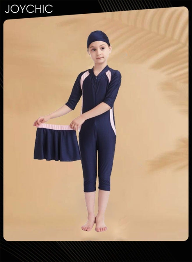 Joychic Muslim Swimsuit for Kids Girls Long Sleeve Full Coverage Burkini Swimwear Quick Dry Modest Islamic Summer Sun Protection Rash Guard - Image 5
