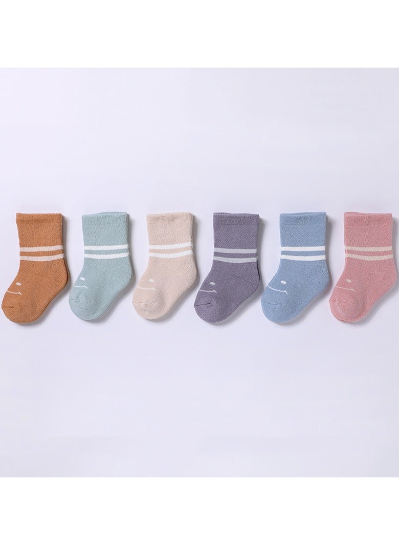 6 Pairs Of Thickened Warm Terry Socks For Infants And Young Children - Image 1