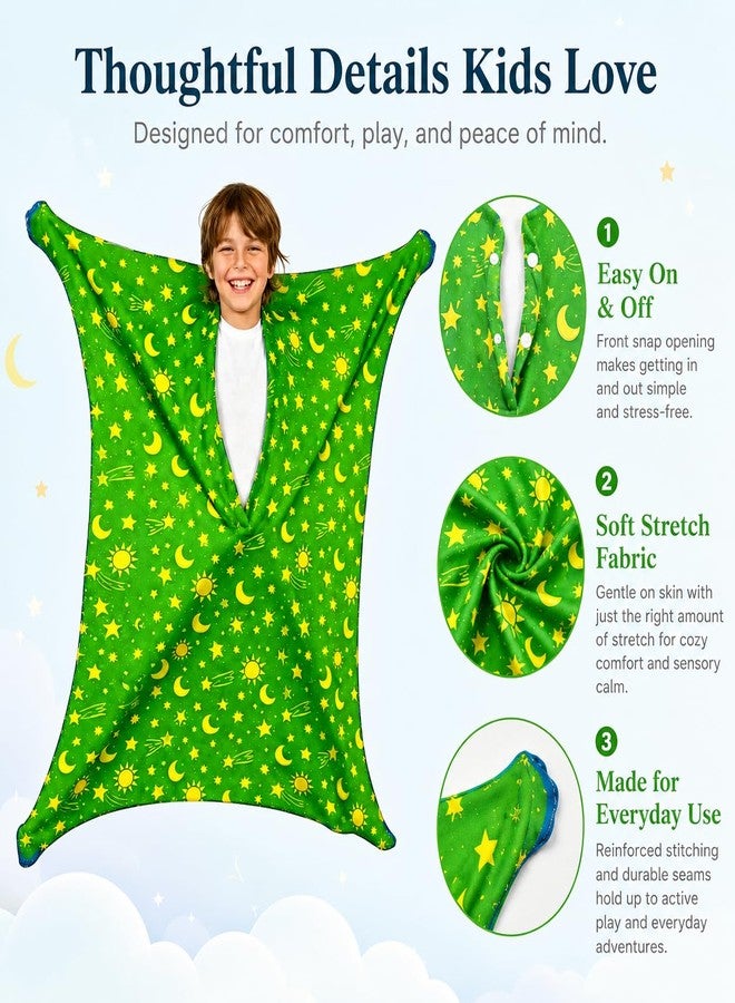 JFRHUDS Body Sock for Sleep - Glow in The Dark Sensory Compression Wrap with Stars & Moons | Calming Stretchy Body Sox for Autism & ADHD, Breathable Sensory Sock for Focus & Anxiety (Age 9-12) - Image 3