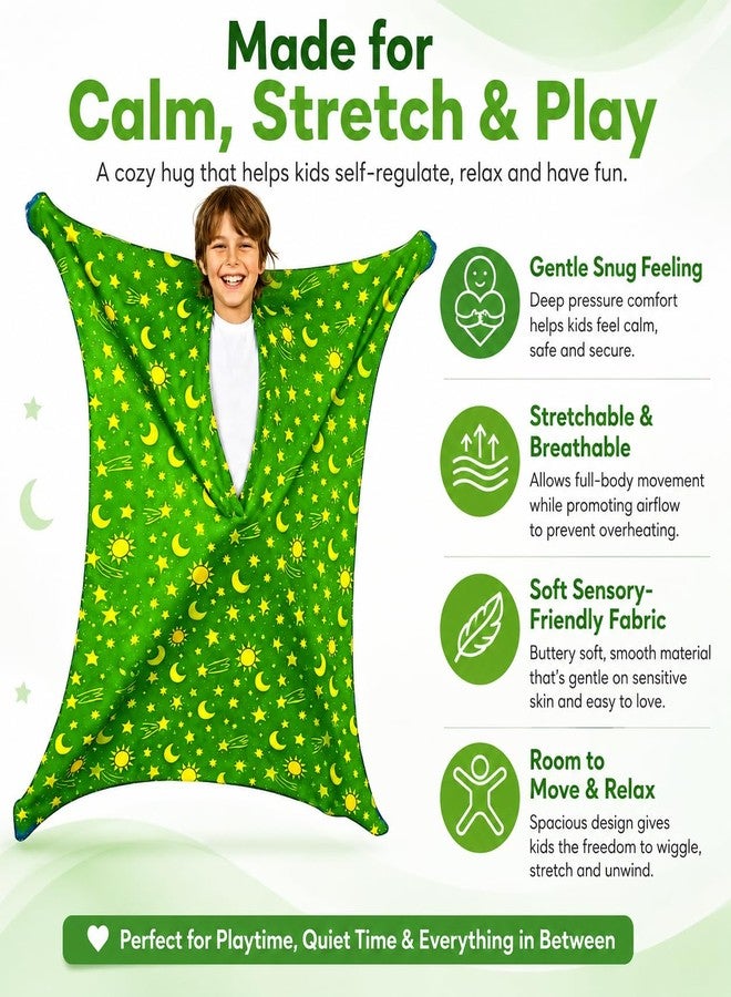 JFRHUDS Body Sock for Sleep - Glow in The Dark Sensory Compression Wrap with Stars & Moons | Calming Stretchy Body Sox for Autism & ADHD, Breathable Sensory Sock for Focus & Anxiety (Age 9-12) - Image 2