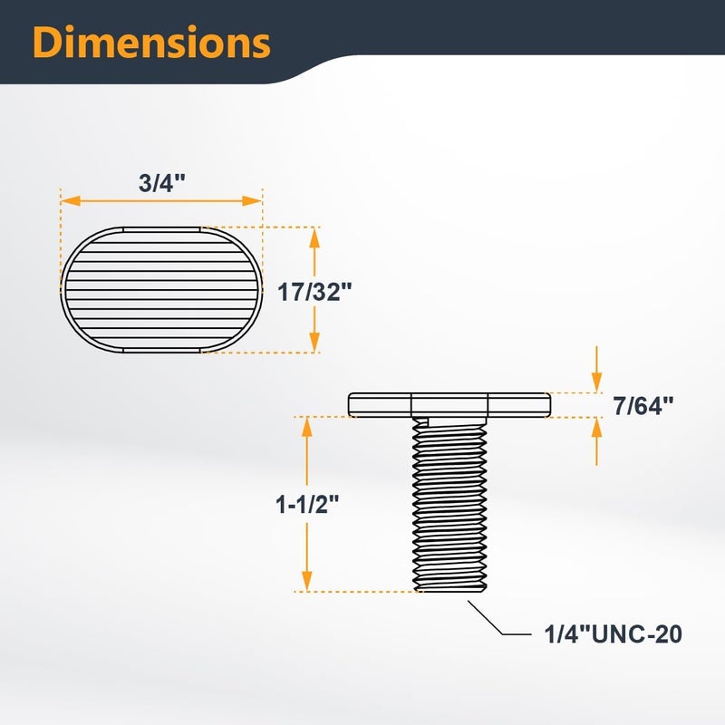 POWERTEC 1/4"-20 T Track Bolts 20 Pack for T Track, 1-1/2 Inch Long T Slot Bolts for Universal T Track, T Track Accessories for Woodworking Jigs and Fixtures (QTB1008) - Image 3