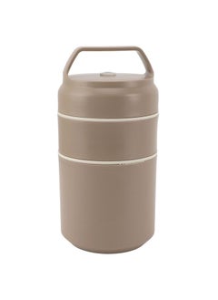 Stainless Steel Insulated Food Jar Double Layer 620ml Capacity Leak Proof Lid Insulated Food Container Wide Mouth Khaki